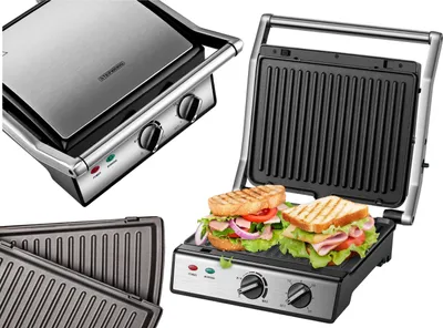 Produktbild von Steinborg 180° grill kontaktowy 2000 Watt | 30 min timer | termostat | antypoślizgowe nóżki