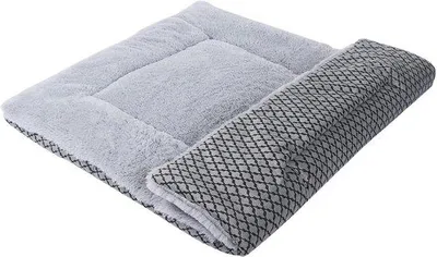 Imagen del producto de Ibenzoa® Alfombra para perros, 90 x 60 cm – Alfombra de felpa cómoda y duradera, de color gris, lavable, para perros y gatos