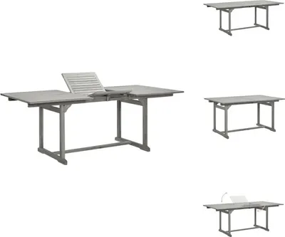 Zdjęcie produktu dla vidaXL Stół ogrodowy (150-200)x100x75 cm lite drewno akacjowe - Stoły ogrodowe