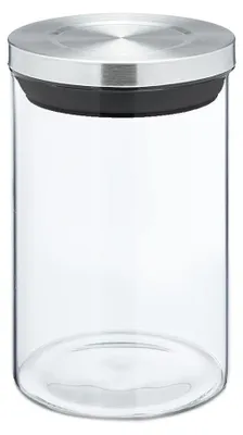 Vorratsdose aus Borosilikatglas, 700 ml, 10x10x14 cm, Edelstahldeckel