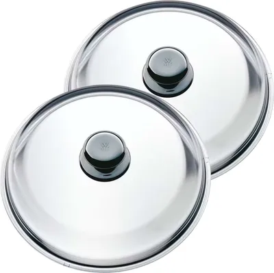 Produktbild von WMF 2 Pfannen- Topfdeckel 24 cm, Glasdeckel mit Kunststoffknauf, Deckel für Töpfe & Pfannen, hitzebeständiges Glas, spülmaschinengeeignet