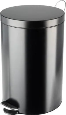 Image de Poubelle de cuisine à pédale 20L Noire mat - SELEKTA