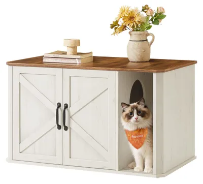 Produktbild von Feandrea Katzenhaus, Katzenklo-Schrank, Vordereingang, 85 x 48,5 x 50 cm