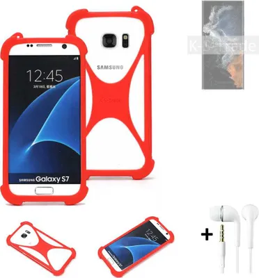 Produktbild von Handy-hülle + Kopfhörer kompatibel mit Samsung Galaxy S22 Ultra Exynos Schutz-hülle Bumper Silikon Schutz Hülle Cover Case Silikoncase