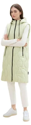 Immagine prodotto di TOM TAILOR, gilet imbottito lungo in denim da donna, modello 32246, colore "Garden Peat", taglia L