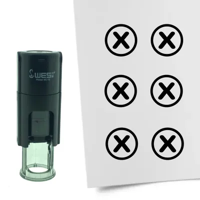 Produktbild von CombiCraft Selbstfärbender Stempel 'Checkbox mit Kreuz' in der Farbe Schwarz, Ø10mm
