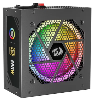 Produktbild von REDRAGON GC-PS007-1-V2 850W 80 Plus Gold LED, 850 W, 80 PLUS Gold, Schwarz, 12 cm, 1 Lüfter, 160 mm