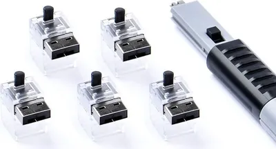 Produktbild von Smartkeeper NC03PKBK, Schnittstellenblockierung + Schlüssel, RJ-45, Schwarz, 1 Stück(e), Polybag, 130 mm