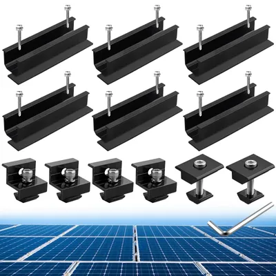 Solarmodul-Halterungen 6er-Set 30/35 mm, 120×25 mm, Alu