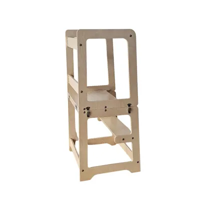 Produktbild von 2in1 Lernturm Kinder Tritthocker & Kindertisch Naturholz 1-4J  EU