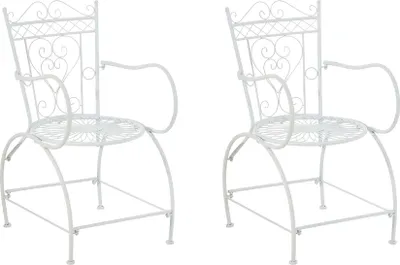 Produktbild von CLP 2er Set Stühle Sheela handgefertigt mit antiker Patina weiß