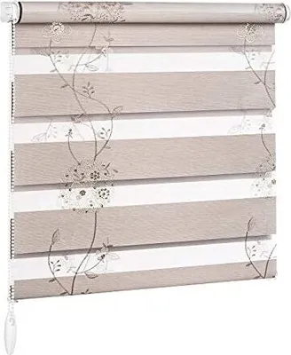 Obrázek produktu pro Zakázková dvojitá roleta flower nature copper sequins BH2610 do šířky látky 200 cm a do délky látky 150 cm
