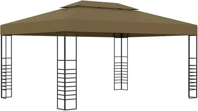 Produktbild von Pavillon Doppeldach Witterungsbeständig Gartenzelt Partyzelt Festzelt Gartenpavillon Bierzelt Garten 3x4m Taupe