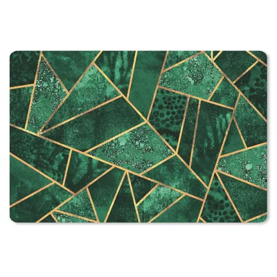 Produktbild von MuchoWow® Schreibtischunterlage Smaragd - Gold - Abstrakt - Muster 60x40 cm - XXL Mauspad - Großes Mauspad