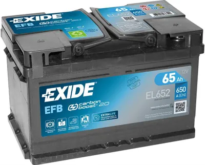 Zdjęcie produktu dla Akumulator samochodowy Exide EL652 EFB 12 V 65 Ah 650 A