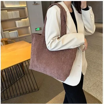 Produktbild von 360Home Handtasche, große Kapazität, multifunktional, Ein-Schulter-Tasche, Einkaufstasche Braun
