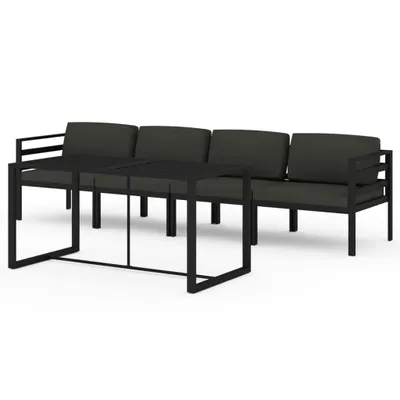 Produktbild von vidaXL 5-tlg. Garten-Lounge-Set mit Kissen Aluminium Anthrazit