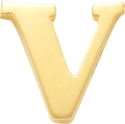 Produktbild von Neu Bling 9NBG-902V Gold Letter Ohrstecker V - 1/2 Paar - 14 Karat - 3.6x3.5mm - Ohrring - Geschenk für sie - Gold