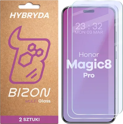 Produktbild von 2x Flexibles Hybridglas für Honor Magic8 Pro, Bizon Glass Mule Duo