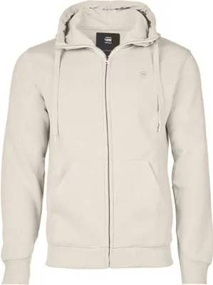 Produktbild von G-STAR Herren Sweat-Jacke - Premium Core, Loungewear, Zipper, Kapuze, einfarbig Weiß (Whitebait) XL