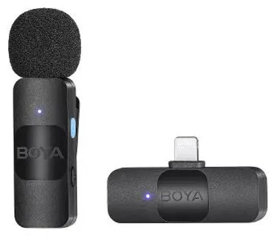 Produktbild von BOYA BY-V1 (V2.0), Aufsteckbares Mikrofon, 20 - 16000 Hz, 80 dB, Kabellos, Lightning, 100 m