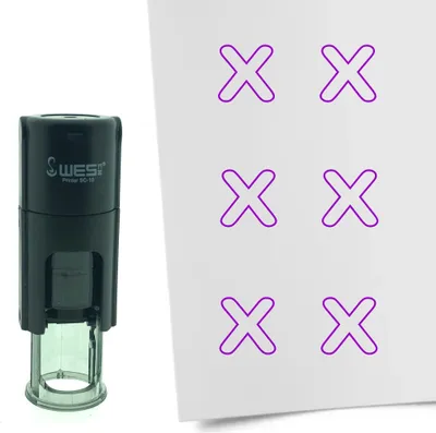 Obrázok produktu pre CombiCraft Stamp Otvorený kríž 10 mm okrúhly - fialový atrament