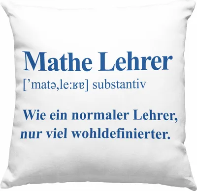 Produktbild von Trendation - Mathelehrer Deko-Kissen mit Füllung 40x40 Mathematiker Deko-Kissen mit Füllung 40x40n mit Spruch Lustig Deko-Kissen mit Füllung 40x40 Geschenk Mathe Lehrer (Grün)
