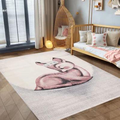 Produktbild von Kinderteppich Kinderzimmer Rehkidz Design Kinder Teppich Babyzimmer Weicher Flor, Grösse:200x290 cm