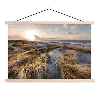 Produktbild von MuchoWow® Textilposter Strand - Meer - Scheveningen - Niederlande 60x40 cm mit holzfarbenen Rahmen - Bilder