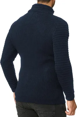 Produktbild von Red Bridge Herren Strickjacke Cardigan mit Stehkragen Basic Luxury