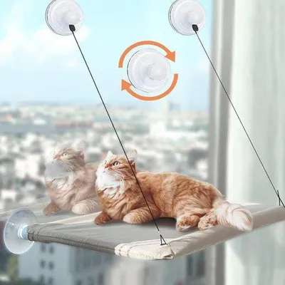 Produktbild von Famanu Katzenhängematte - Hochwertige, stabile Fensterliege für Katzen