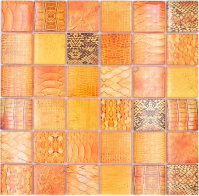 Produktbild von Mosaikfliese Glasmosaik Kombi Forest orange Küche Badezimmer Wand MOS78-W48_f
