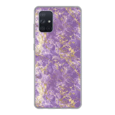 Produktbild von MuchoWow® Handyhülle Schutzhülle Hülle für Samsung Galaxy A51 Marmor - Lila - Gold - Muster Silikon Softcase Handy Hülle - Schutzabdeckung