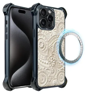 Produktbild von Schutzhülle für das iPhone 15 Pro, MagSafe-kompatibel, verstärkte Ecken, schwarz, Sanddekoration