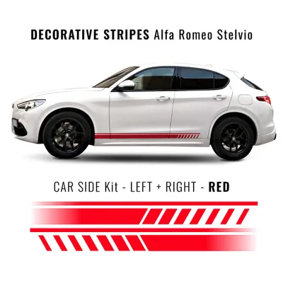 Zdjęcie produktu dla Paski samoprzylepne czerwone do Alfa Romeo Stelvio