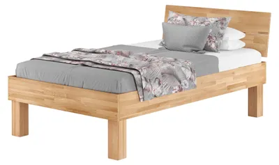Produktbild von Einzelbett extra stark Buche 120x200 hohes Massivholzbett Seniorenbett Zubehör wählbar V-60.81-12ohne Zubehör