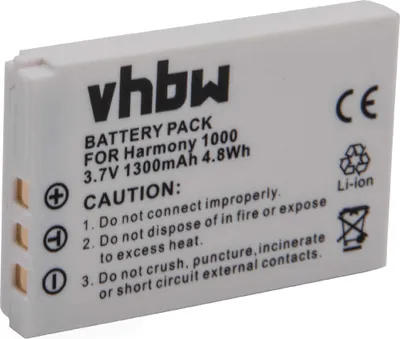 Produktbild von vhbw Akku kompatibel mit Logitech Harmony 915 Remote, 1100i Remote, 1100 Remote, 1000 Remote Fernbedienung Remote Control (1300 mAh, 3,7 V, Li-Ion)