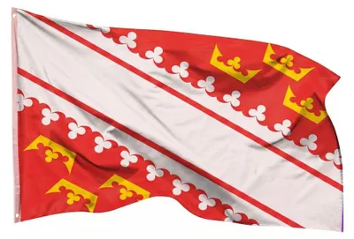 Elsässische Flagge 90x150 cm wetterfest mit Metallösen