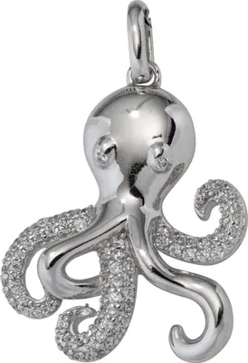 Produktbild von JOBO Anhänger Krake 925 Sterling Silber rhodiniert mit Zirkonia Octopus