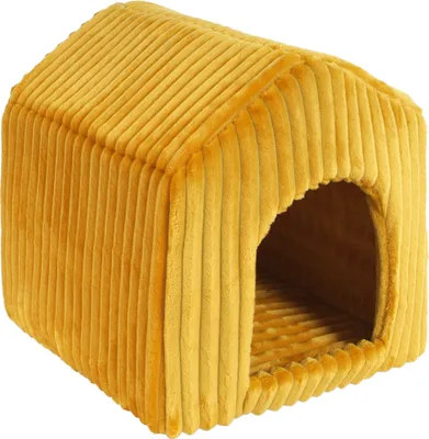 Obrázek produktu pro Pelíšek pro psy a kočky Bouda Stripe 42x40x40 cm žlutá