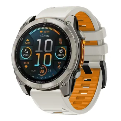 Produktbild von FFO2World Zweifarbiges Silikonband – QuickFit 26mm – Wüstenorange – Für Garmin Fenix 3/5X/6X/7X/8 (51mm), Epix Pro Gen 2, Tactix, Enduro