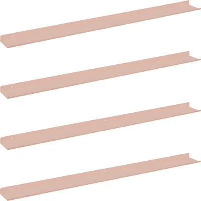 Immagine prodotto di vidaXL Mensola sospesa, 4 pezzi, rosa, 100 x 9 x 2,5 cm, acciaio