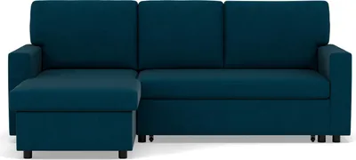 Image de Best Mobilier Meiya - canapé d'angle réversible 4 places convertible avec coffre en tissu , Bleu