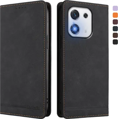 Produktbild von Hülle für Honor X70i, Retro Kunstleder Ständer Klapphülle mit Kartenfächer und Magnetische Schwarz