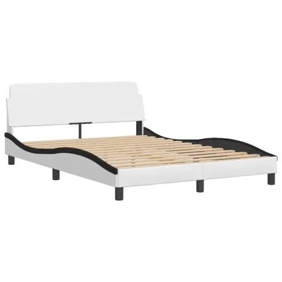 Produktbild von Bettgestell "Dover" Weiß und Schwarz 140x190 cm Kunstleder