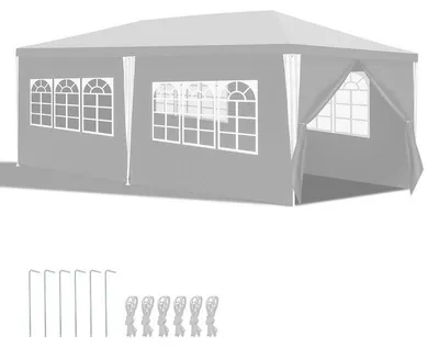 Productafbeelding van Partytent 3x6 meter waterdicht wit met zijwanden voor tuinfeesten en evenementen