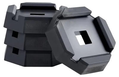 Obrázok produktu pre VEVOR 4 balenia vyrovnávacích podložiek pre obytné automobily, gumové podložky pod zdvihák prívesu, nosnosť 2300 kg (každá podložka), ideálne pre štvorcové stopy (139,7 mm)