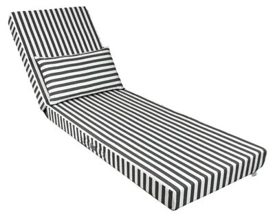 Immagine prodotto di Cuscino per lettino prendisole Premium con cuscino - Strisce grigio scuro