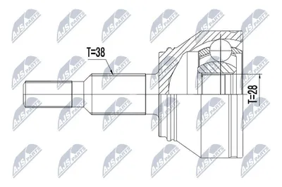 Produktbild von NTY Gelenksatz Antriebswelle Radseitig Vorne für VW Transporter V Bus (7HB, 7HJ, 7EB, 7EJ, 7EF, 7EG, 7HF, 7EC) NPZ-VW-042
