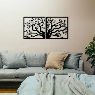 Produktbild von Wallity, Dekorativer Metall Wandaccessoire, 100 x 50 cm, Schwarz | 100% Metall (Stärke: 1,2 mm) | Stilvolles und modernes Design für Ihr Zuhause oder Büro.